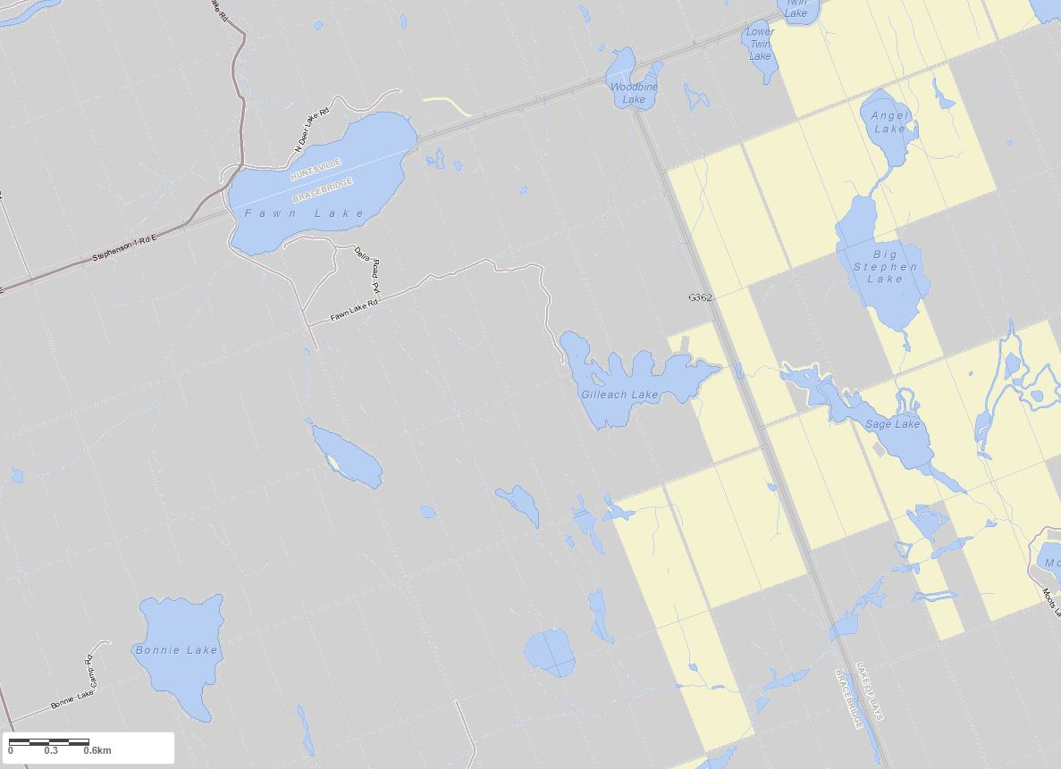Crown Land Map of Big Stephen Lake in Municipality of Lake of Bays and the District of Muskoka